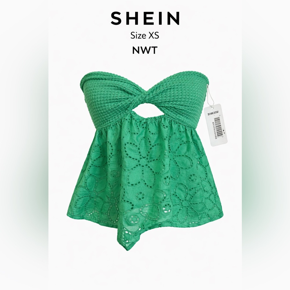 SHEIN Green Floral Strapless Blouse NWT Bundle Special Pricing